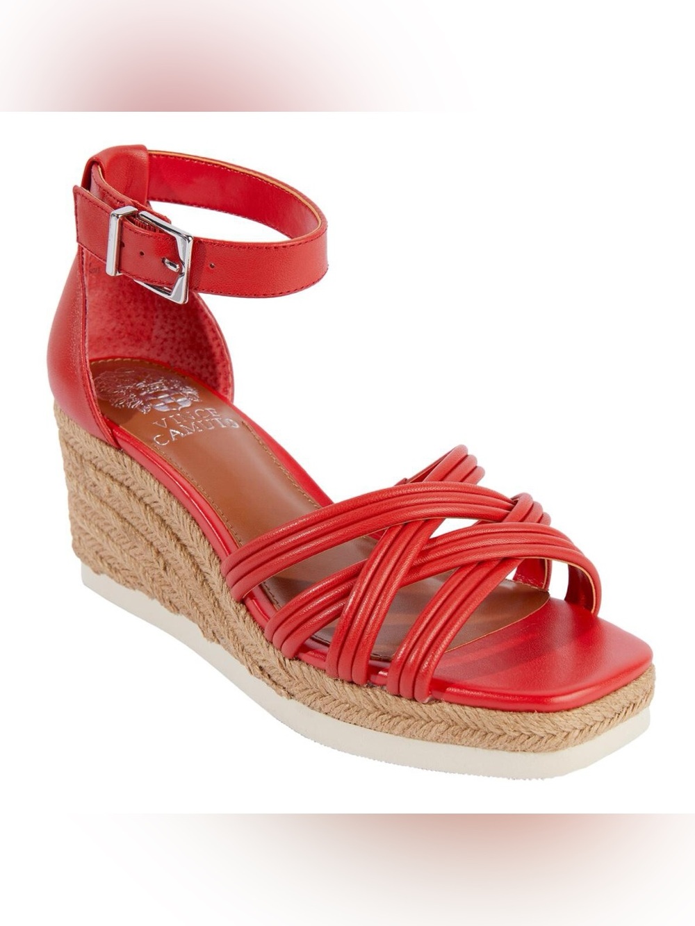 Vince Camuto Red/Orange Jilesa Espadrille Wedge Sandals 7.5